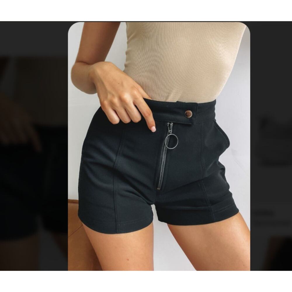BB Exclusive Black Suedette Cotton Shorts Size 8